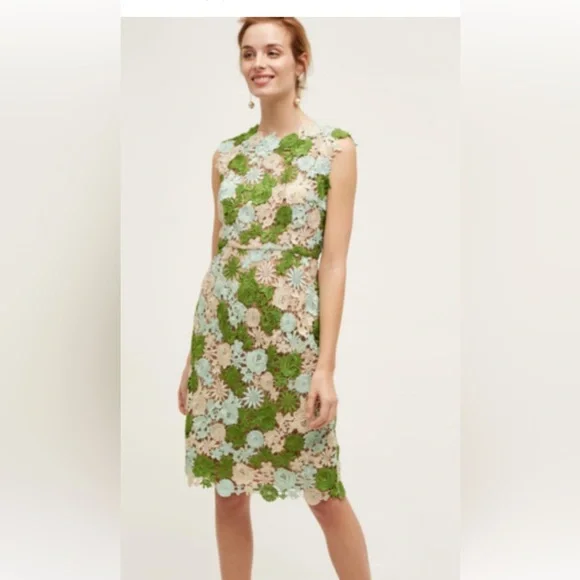 HD in Paris | Dresses | Hd In Paris Garden Lace Dress Greenbeige Size 4 |  Poshmark